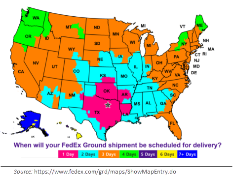 FedEx-Dallas-Fulfillment-Map